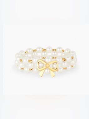 TALBOTS PEARLY BOW STRETCH BRACELET